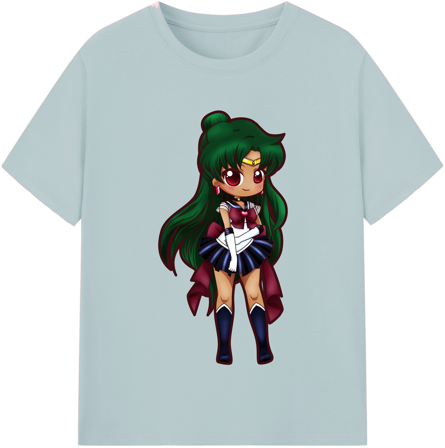 （画像用） 美少女戦士セーラームーン 冥王せつな Sailor Moon Meiou Setsuna 綿100％半袖Tシャツ（フロントプリント）